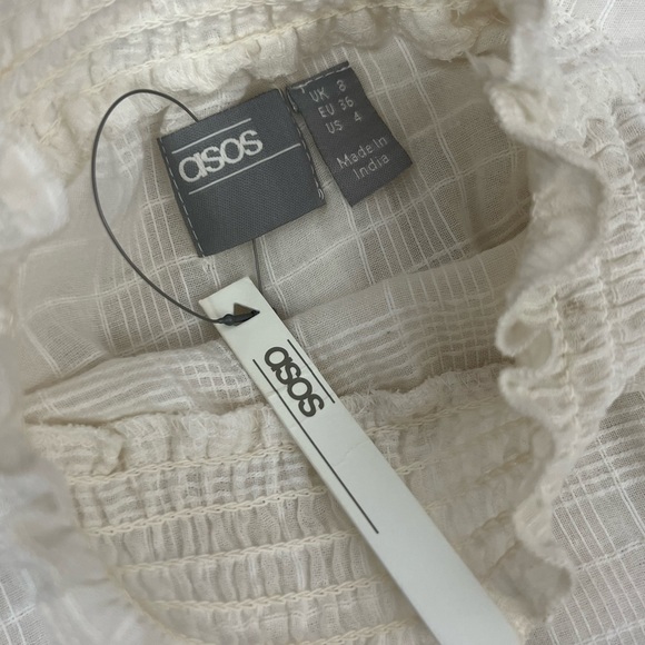 ASOS Design High Neck Shirred Waist Mini Dress NWT - Picture 4 of 8